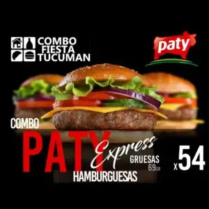 "Combo 54 hamburguesas Paty Gruesas 69g con panes y aderezos para fiestas de 30-40 personas en Tucumán - San Miguel de Tucumán, Yerba Buena y Tafí Viejo"