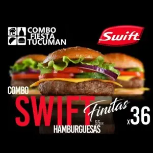 "Combo 36 hamburguesas Swift Finitas 55g calidad premium accesible con panes y aderezos para eventos íntimos de 18-25 personas en Tucumán - San Miguel de Tucumán, Yerba Buena y Tafí Viejo"
